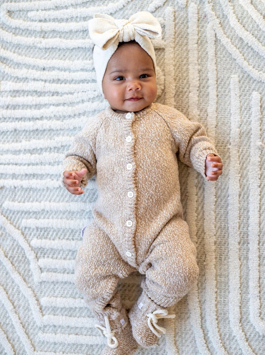 Classic Knit Romper | Almond