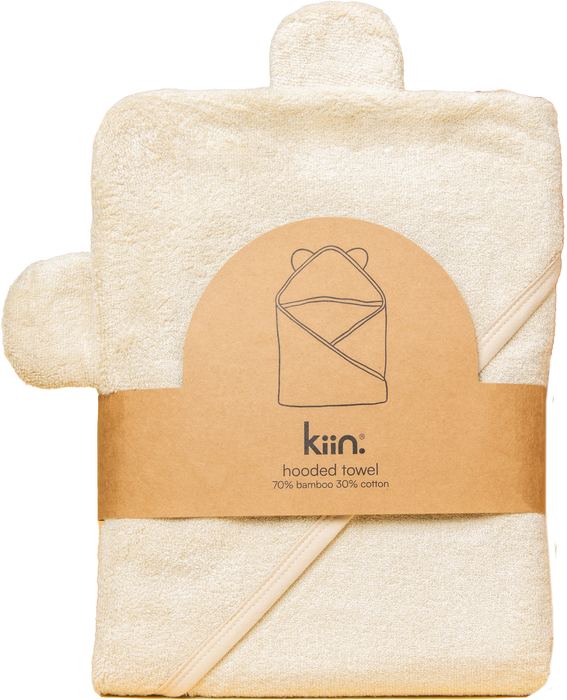 Hooded Towel - Ivory | Kiin Baby