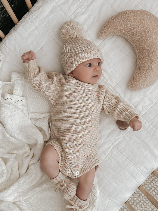 Heirloom Romper | Oatmeal  Fleck