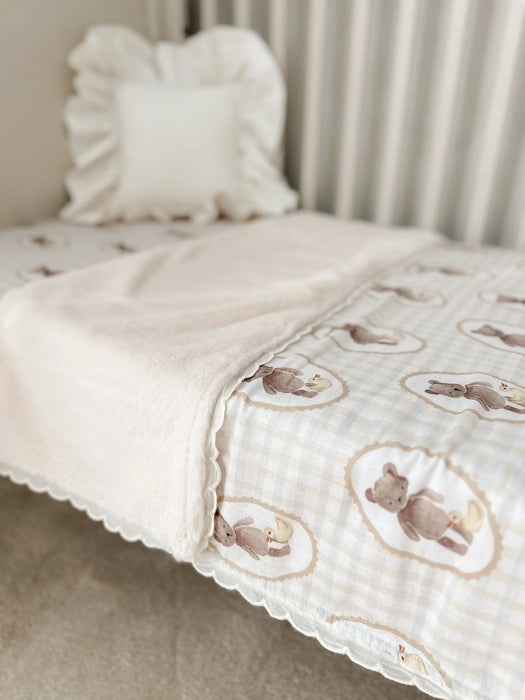 Ted & Duck Fur Lined Cot Blanket