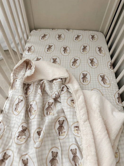 Ted & Duck Fur Lined Cot Blanket