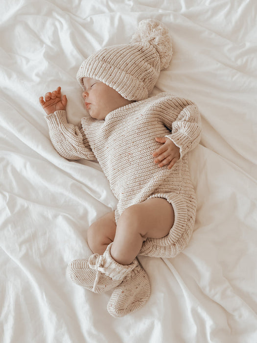 Heirloom Romper | Oatmeal  Fleck