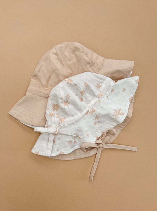 Reversible Linen Hat | Goldie/Nude