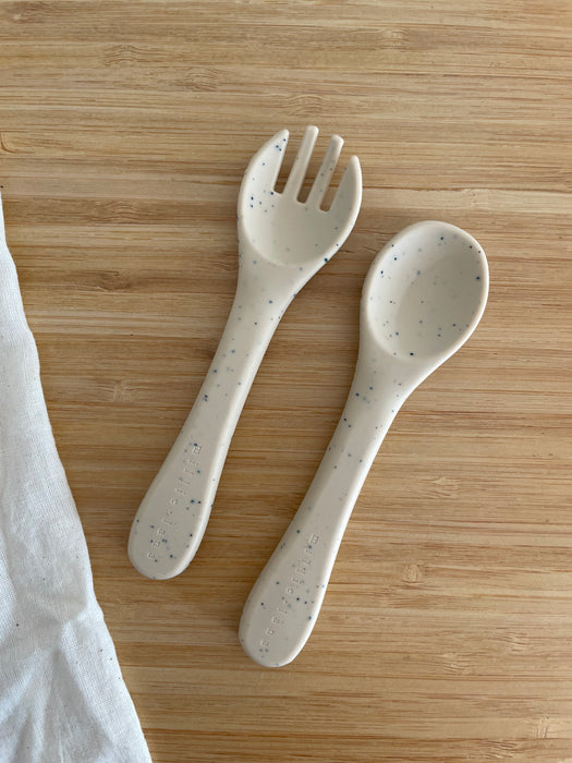 Fork and Spoon Set - Speckle Beige