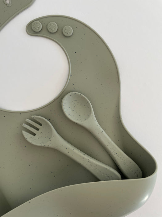 Fork and Spoon Set - Speckle Green