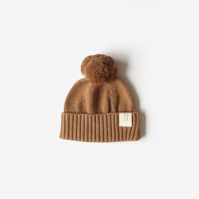 Organic Cotton Knit Beanie - Cinnamon