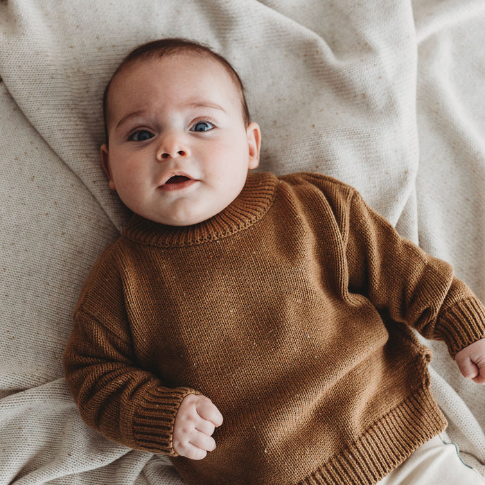 Organic Cotton Knit Jumper - Cinnamon